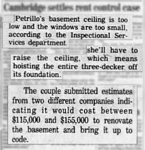 A collage of typed meeting notes detailing the various renovations and associated costs for the Petrillo home.